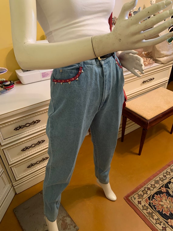 Vintage 80’s Lew Magram embellished jeans. - image 7