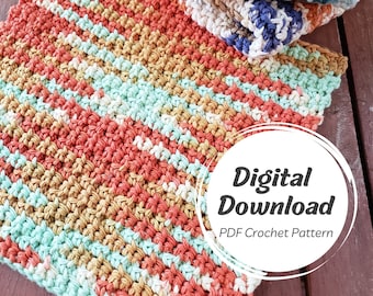 Crochet Dishcloth PDF pattern, beginner crochet pattern