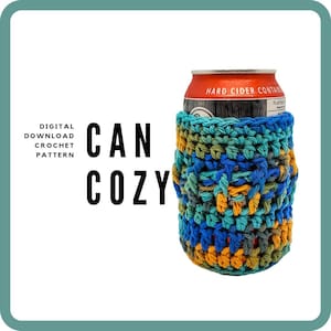 Crochet Can Cozy Pattern, PDF Digital Download Can Koozie