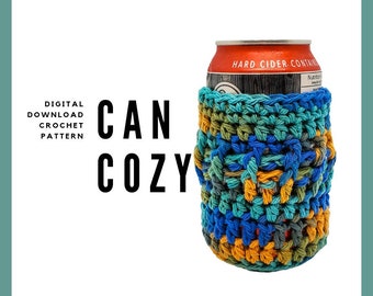 Crochet Can Cozy Pattern, PDF Digital Download Can Koozie