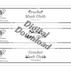 Crochet Printable Packaging Labels for Dish Cloths / Wash Cloths - Etsy