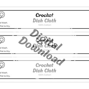 Crochet Printable Packaging Labels for Dish Cloths / Wash Cloths - Etsy