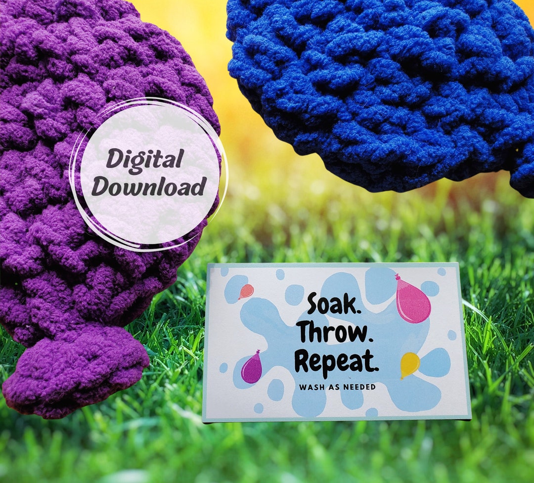 Crochet Water Balloon Digital Download Printable Tag - Etsy