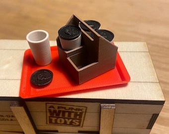1:12 Scale Coffee cups and holder  Action Figure Diorama Prop