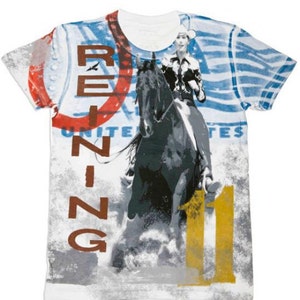 Rare Find - Equestrian Reining White Short Sleeve Western Horse T Shirt