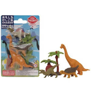 Iwako Puzzle Erasers - Dinosaures & Palmiers (Fabriqué au Japon)
