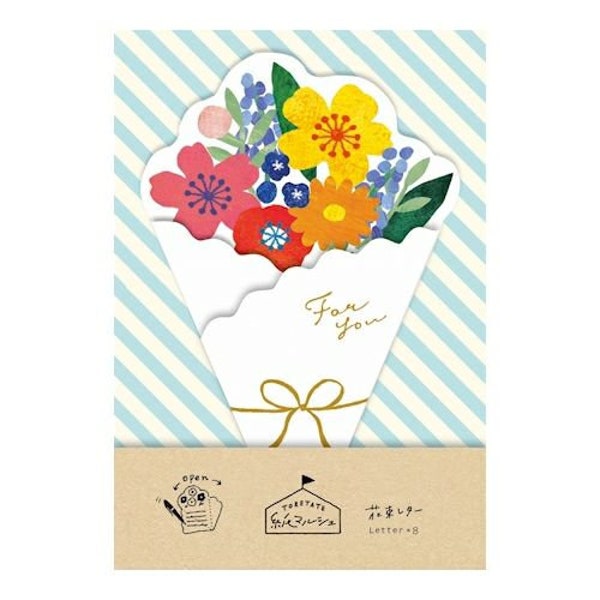Furukawa Paper Works - Paquete de tarjetas de regalo de ramo de flores - Colorido