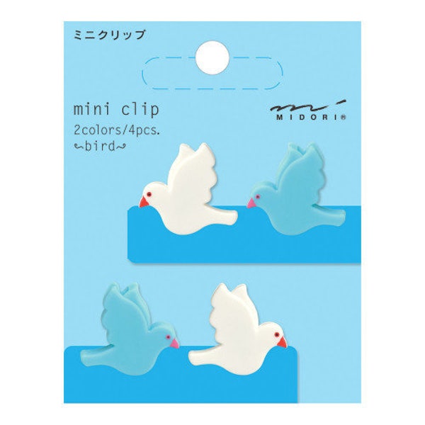 Midori Mini Paper Clips - Birds