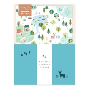 Mind Wave Letter Writing Set - Komorebi-no-Mori - Bosque a la luz del sol del verano