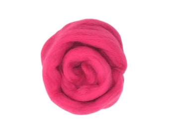 High Quality Merino Wool Roving for Needle Felting and Wet Felting - 23 micron - Deep Rose M009