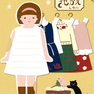 Furukawa Paper Works - Kisakae Letter Set - Dress up Girl - Estilo floral