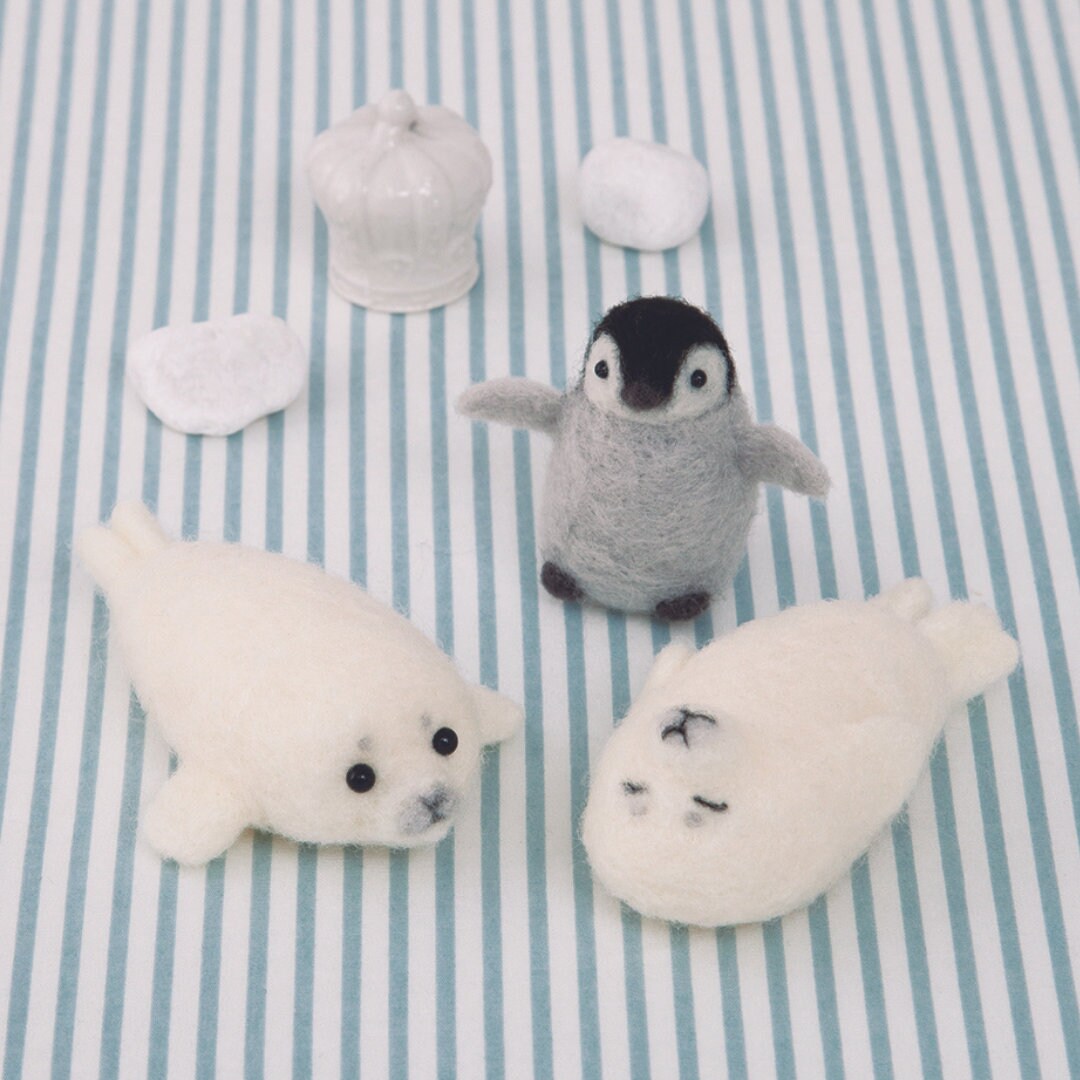 Japanese Hamanaka Needle Felting Kit Penguin & Seals japanese