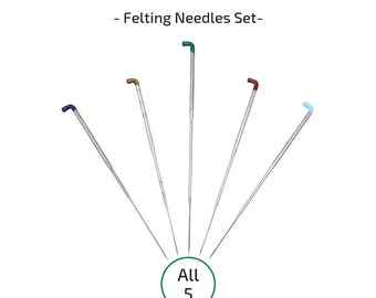 Groz-Beckert Felting Needles Set of 5 - 36, 38, 42 Triangular + 42 Twisted + 40 Reverse