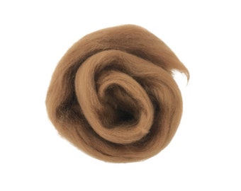 High Quality Merino Wool Roving for Needle Felting and Wet Felting - 23 micron - Nutmeg M031