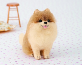 Japanese Hamanaka Aclaine Acrylic Fibre Needle Felting Kit - Pomeranian (English translation included / video tutorial)