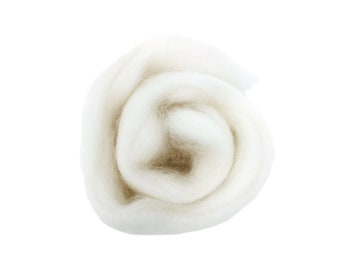 High Quality Merino Wool Roving for Needle Felting and Wet Felting - 23 micron - Snow White M001.