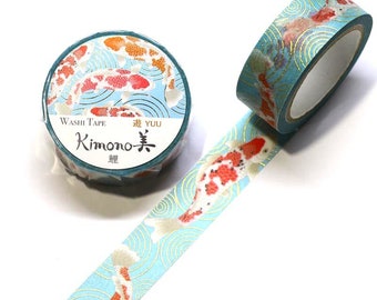 Kamiiso Yuzen Washi Tape - Kimono "Yuu" Series - Carp (Made in Japan)