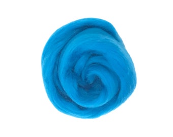 High Quality Merino Wool Roving for Needle Felting and Wet Felting - 23 micron - Azure M018.