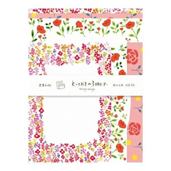 Furukawa Paper Works - Juego de cartas especial - Flores rojas