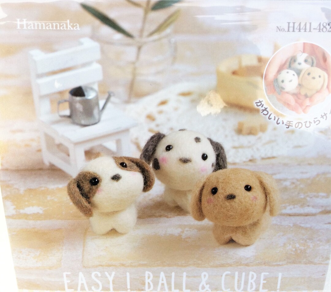 Japanese Hamanaka Needle Felting Kit 3 Little Dogs english Etsy