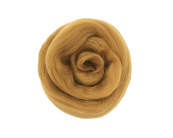 High Quality Merino Wool Roving for Needle Felting and Wet Felting - 23 micron - Butterscotch M030