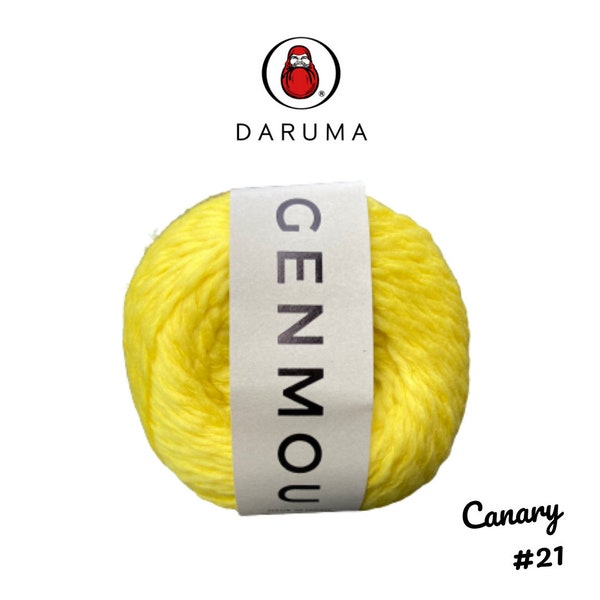 DARUMA Genmou Yarn - Canary #21 -  Beautifully soft merino yarn for knitting and crochet!