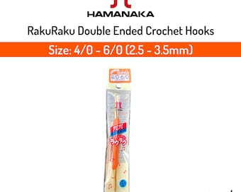Japan Hamanaka Raku Raku Double Ended Crochet Hook - Orange 2.5mm - 3.5mm