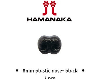 Hamanaka 8mm Black Safety Nose for Making Dolls and Toys. Doll Making Accessories