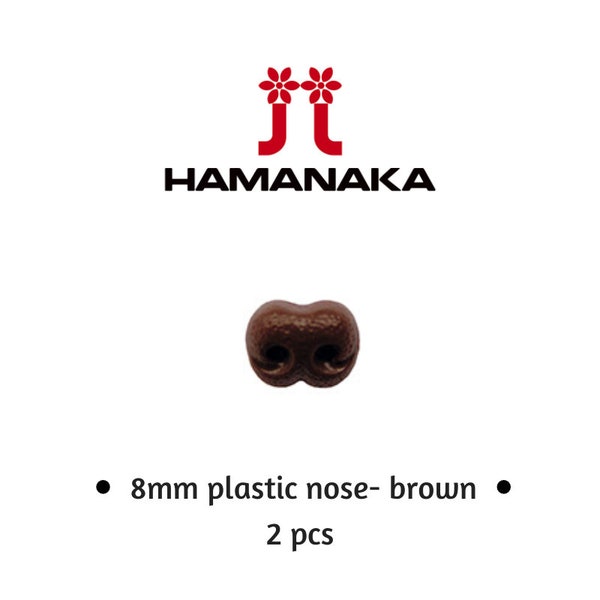 Hamanaka 8mm Brown Safety Nose for Making Dolls and Toys. Doll Making Accessories