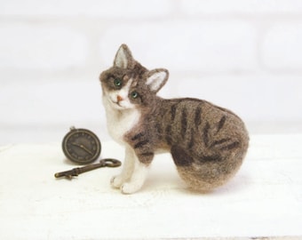 Japanese Hamanaka Needle Felting Kit - Norwegian Forest Cat (English translation included)