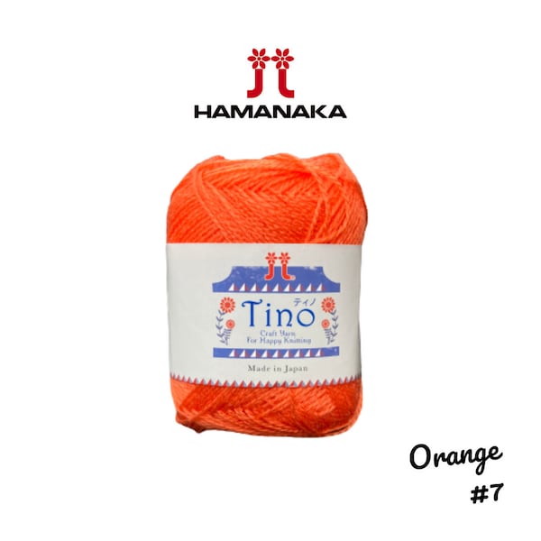 Hamanaka Tino Yarn- Orange #7 - Perfect for Knitting, Crochet and Amigurumi!