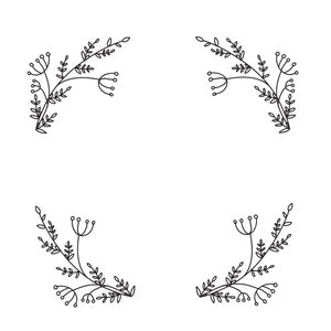 Minimalist rustic wedding wreath svg, leaf doodle png