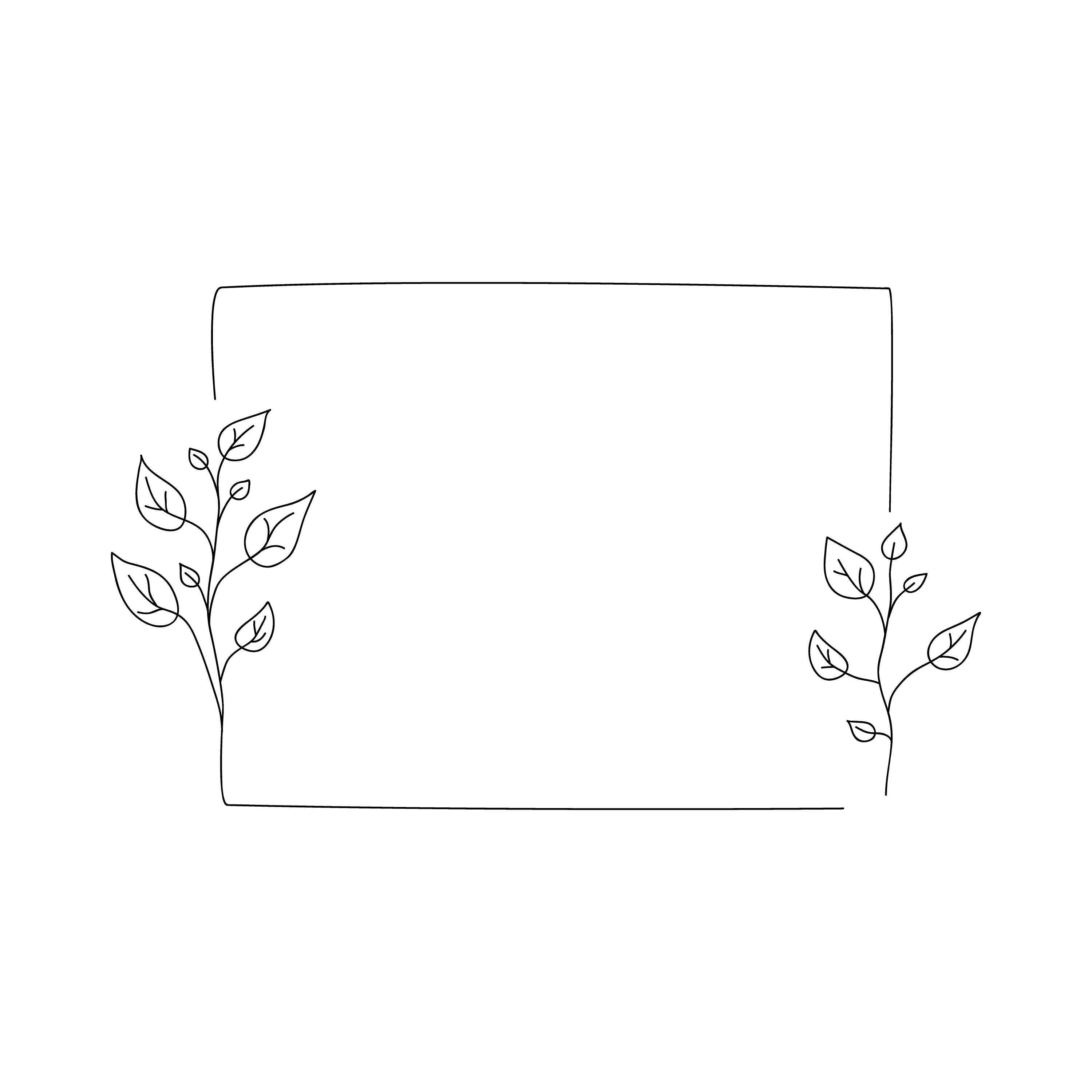 Download Minimalist Rustic Floral Frame Svg Botanical Frame Square Etsy