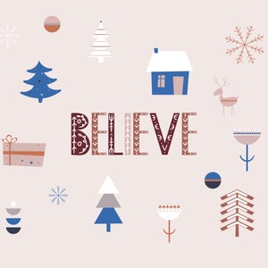 Scandinavian Christmas svg - Hygge svg - Minimalist X-mas svg - Christmas Clipart - Christmas vector - Christmas trees svg - Christmas Deer