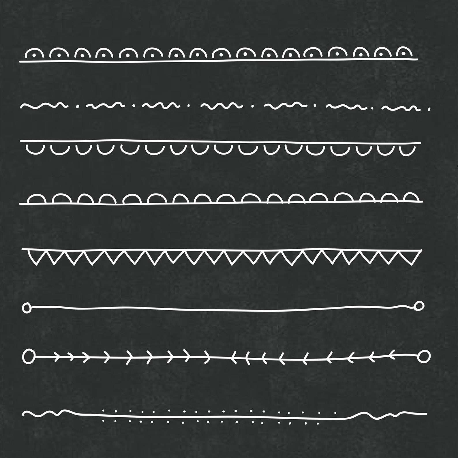 Chalkboard Doodle Borders and Dividers Svg Png Etsy