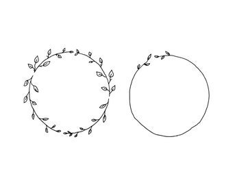 Cadre floral rustique minimaliste, cadre svg de carte de remerciement, couronne botanique svg, bordure de feuille