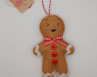 Gingerbread Man with gingham ribbon