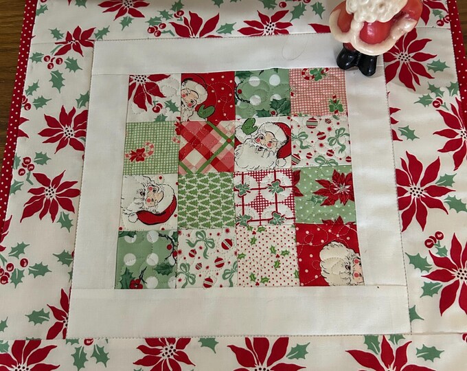 Midnight Santa Claus Quilted Table Topper NCU0HNH148