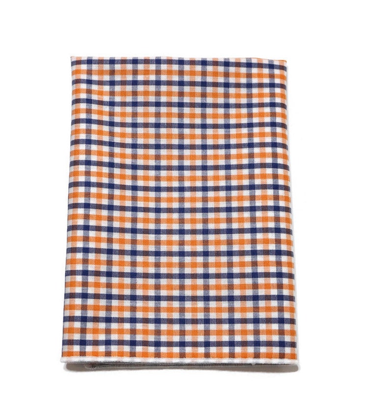 Orange /& Navy Blue Tattersall Check Mens Bow Tie~Cotton Bow Tie~Self Tie~Pre-tied Bow Tie~Wedding Tie~Anniversary Gift~Gingham~Plaid~Auburn