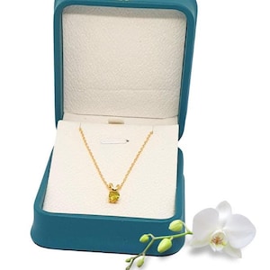 Peridot pendant 14k gold over sterling silver with chain