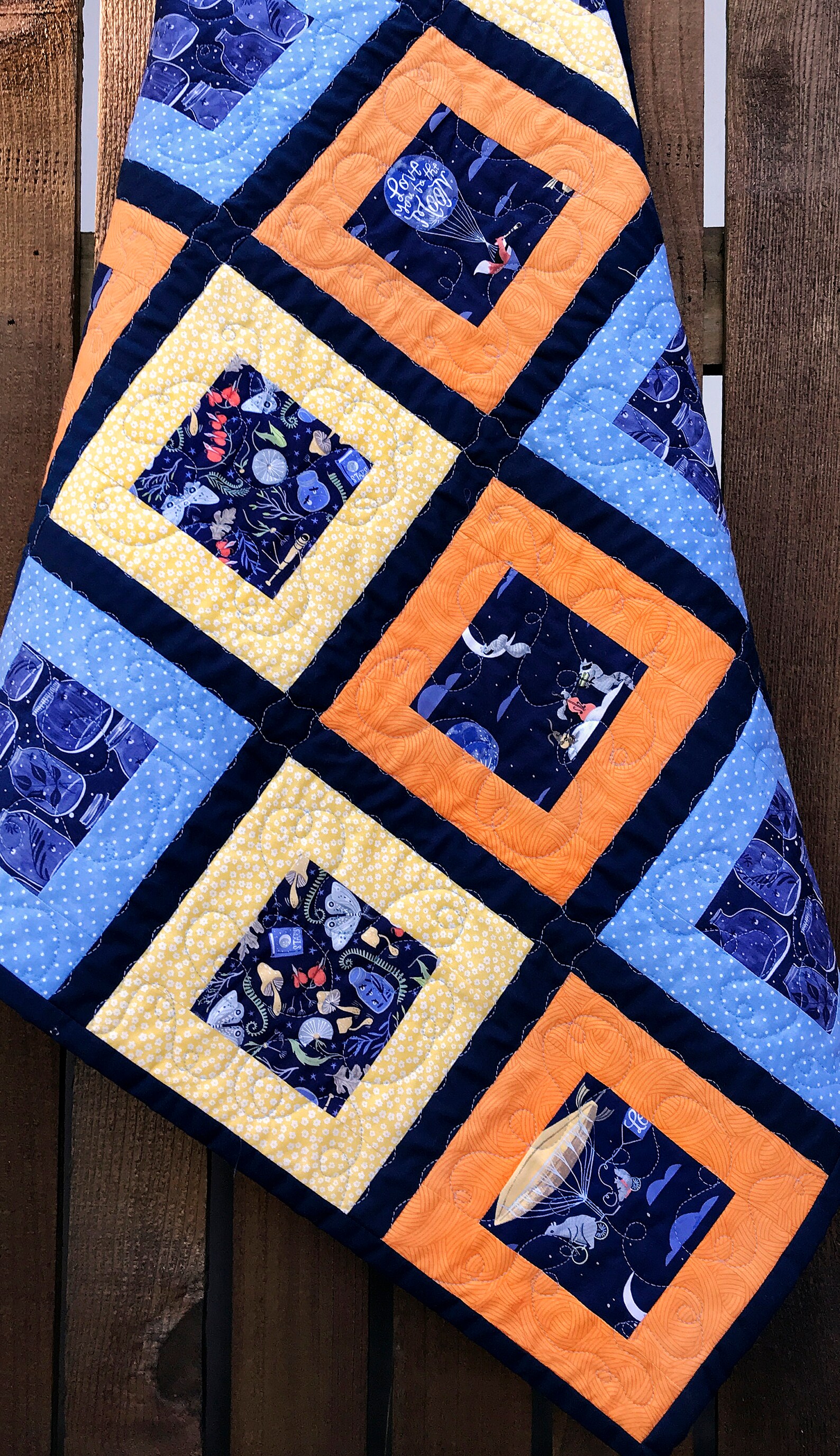 Baby Quilt Cabin Quilt Camp Love You to the Moon Woodsy Etsy