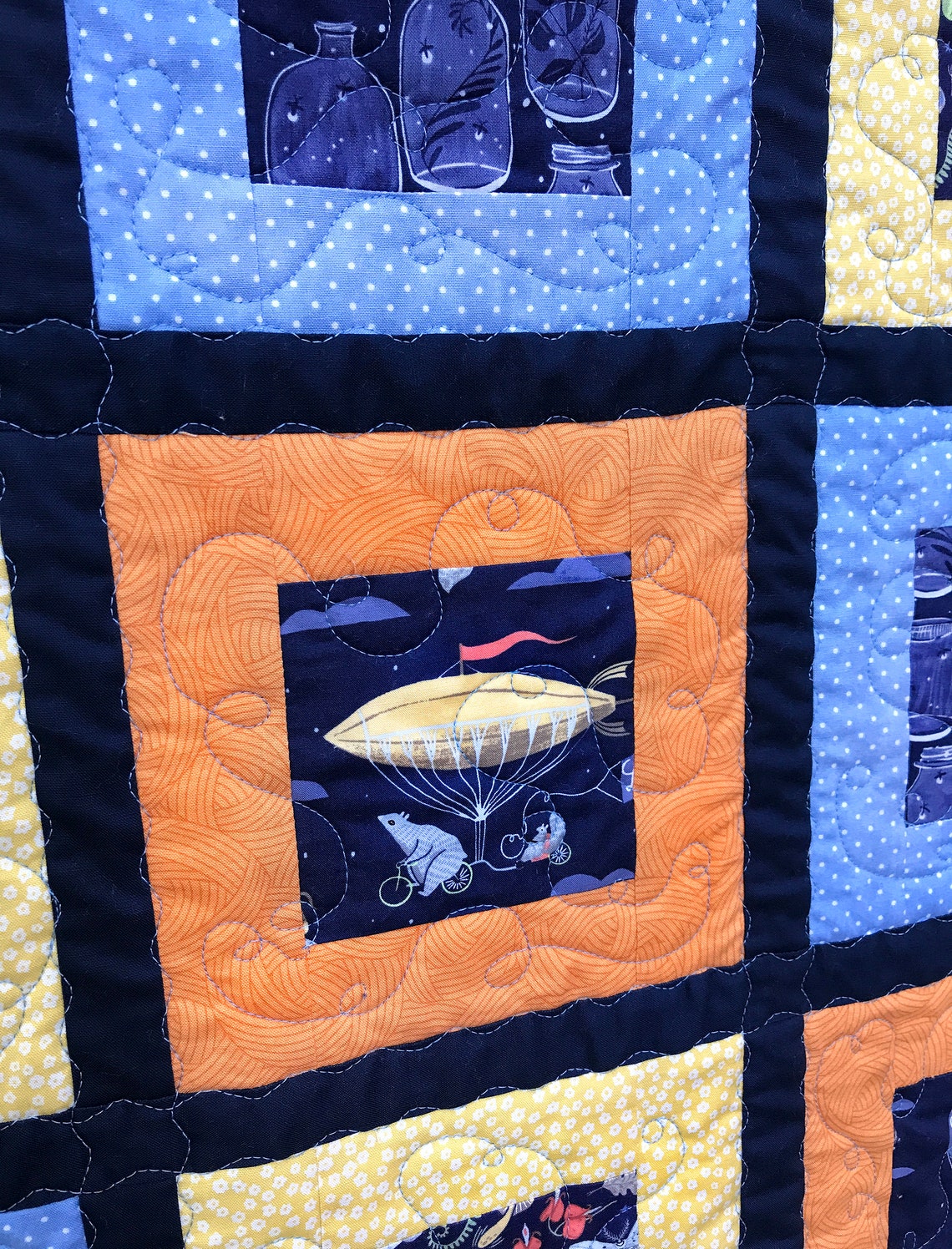 Baby Quilt Cabin Quilt Camp Love You to the Moon Woodsy Etsy