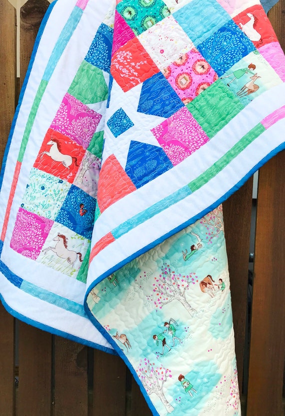 Toddler Quilt Wee Wander Pillow Case Woodsy Fireflies Etsy