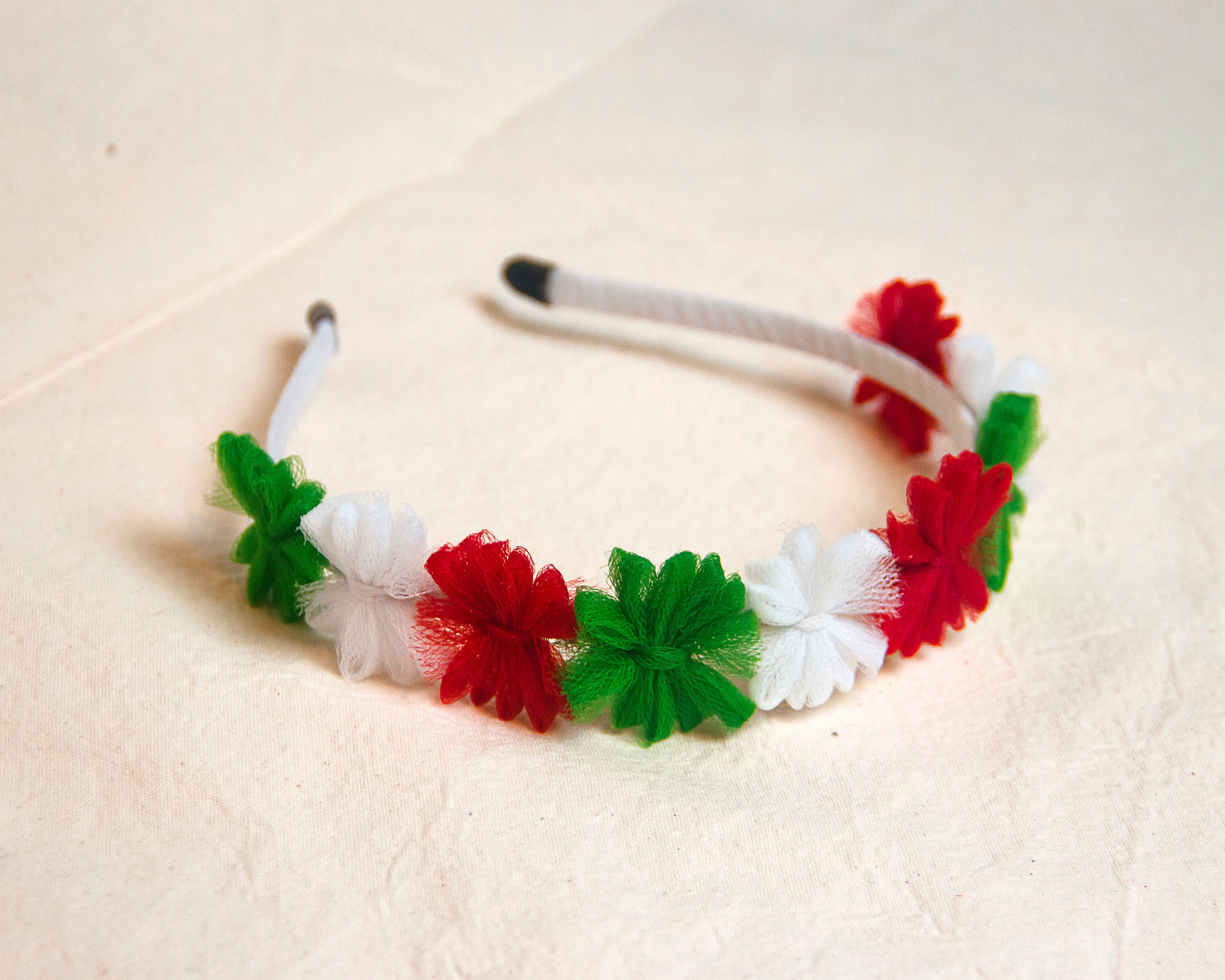 Tricolor Tulle Flower Headband Mexican Headband diadema Etsy