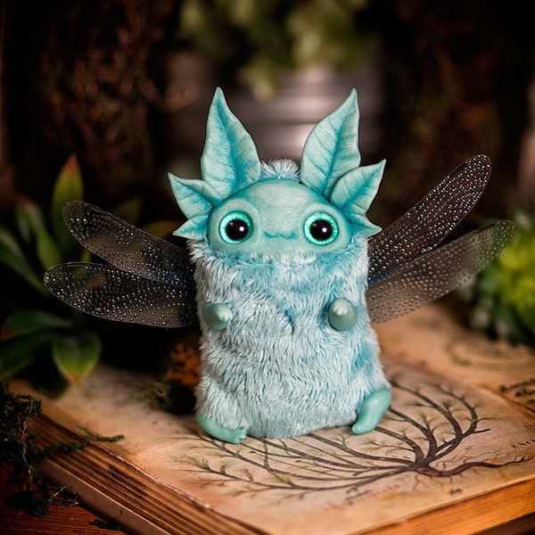 READY TO SHIP - Furry flying sleepyhead - fantasy animal creature