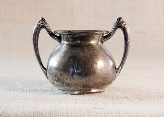 925 Sterling Silver Sugar Bowl With 2 Handle Dish Ware Tea Coffee Pendant Charm