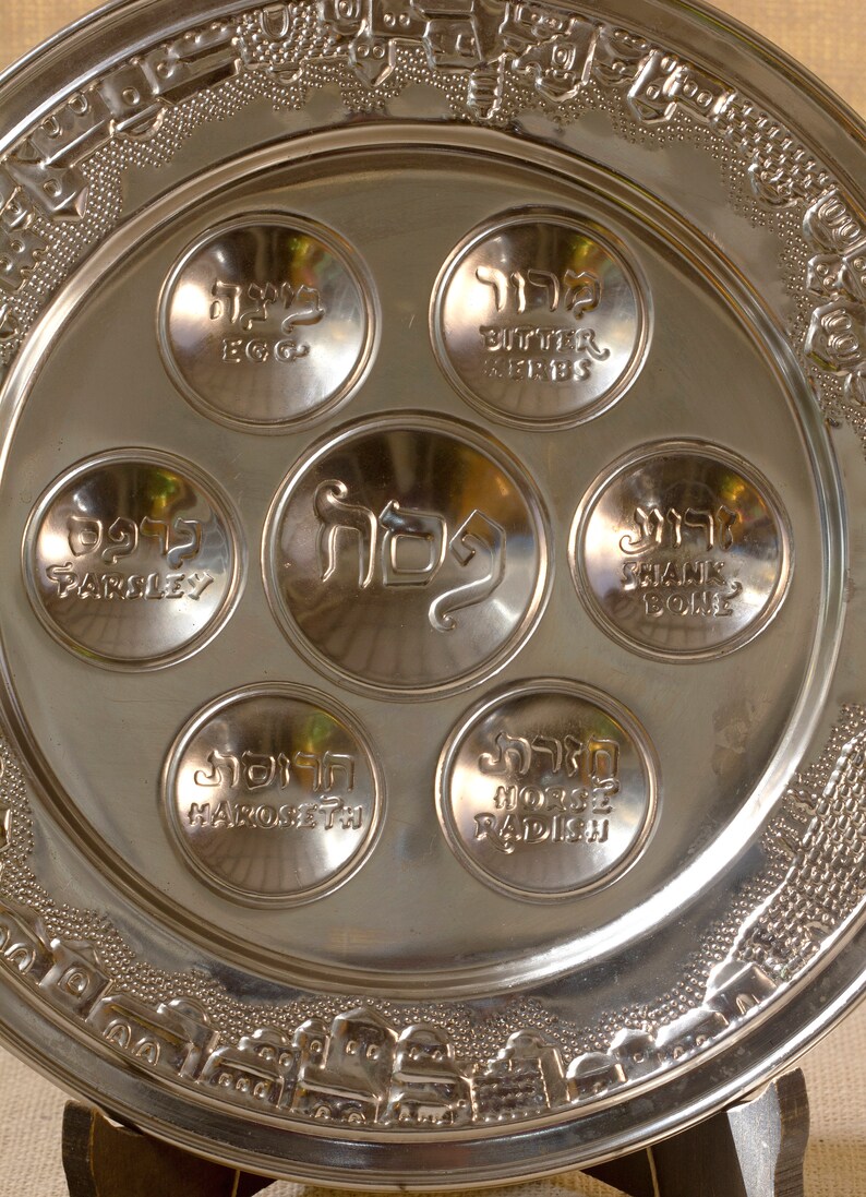 Large Passover Plate Kosher Food Seder Pesah Tray Pesach Etsy