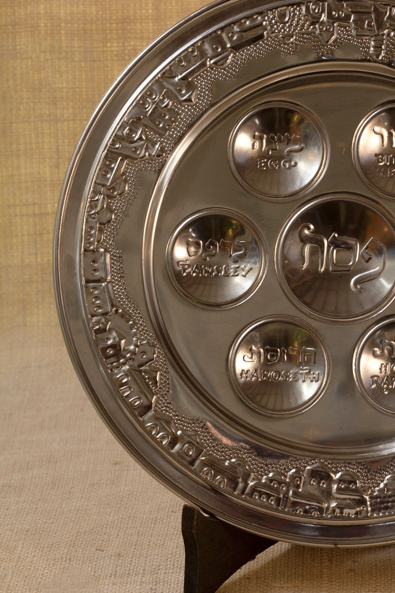 Large Passover Plate Kosher Food Seder Pesah Tray Pesach Etsy