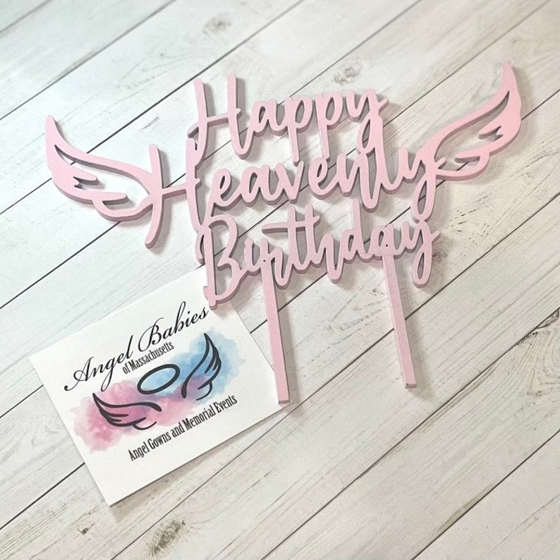 Happy Heavenly Birthday Cake Topper Etsy UK