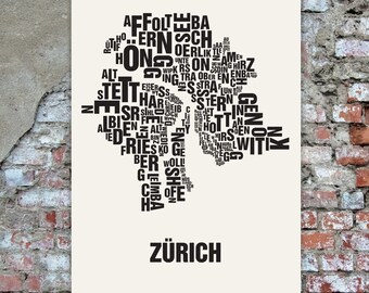 Göttingen JUNIWORDS Stadtposter Kunstdruck Plan Map Weiß